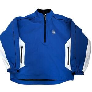 FootJoy Golf Waterproof Jacket Dry Joys TPC Sawgrass Blue & White Size Large